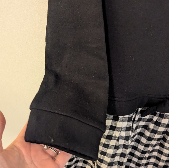 Vineyard Vines Mixed Media Black and white Plaid Sweatshirt Girls Dress - Picture 4 of 10